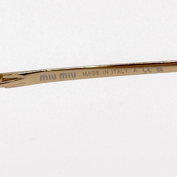 NEW MIU MIU SMU 52Y 5AK06S GOLD MU52YS 5AK06S OVAL MU 52YS WOMEN SUNGLASSES - Picture 12 of 14